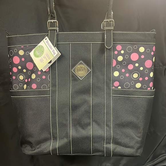 tote-ally cool Handbags - NWT - The Original Tote-Ally Cool Tote Bag II.  Black Pink/Purple Polka Dots.